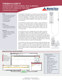 Thumbnail of document Data Sheet - Therm-A-lert Data Logger Wireless Temperature Monitoring and Alarm System